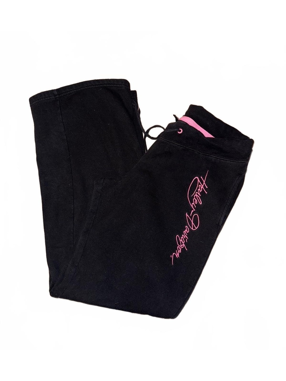 Harley-Davidson Women’s Black & Pink Wide-Leg Sweatpants Size M